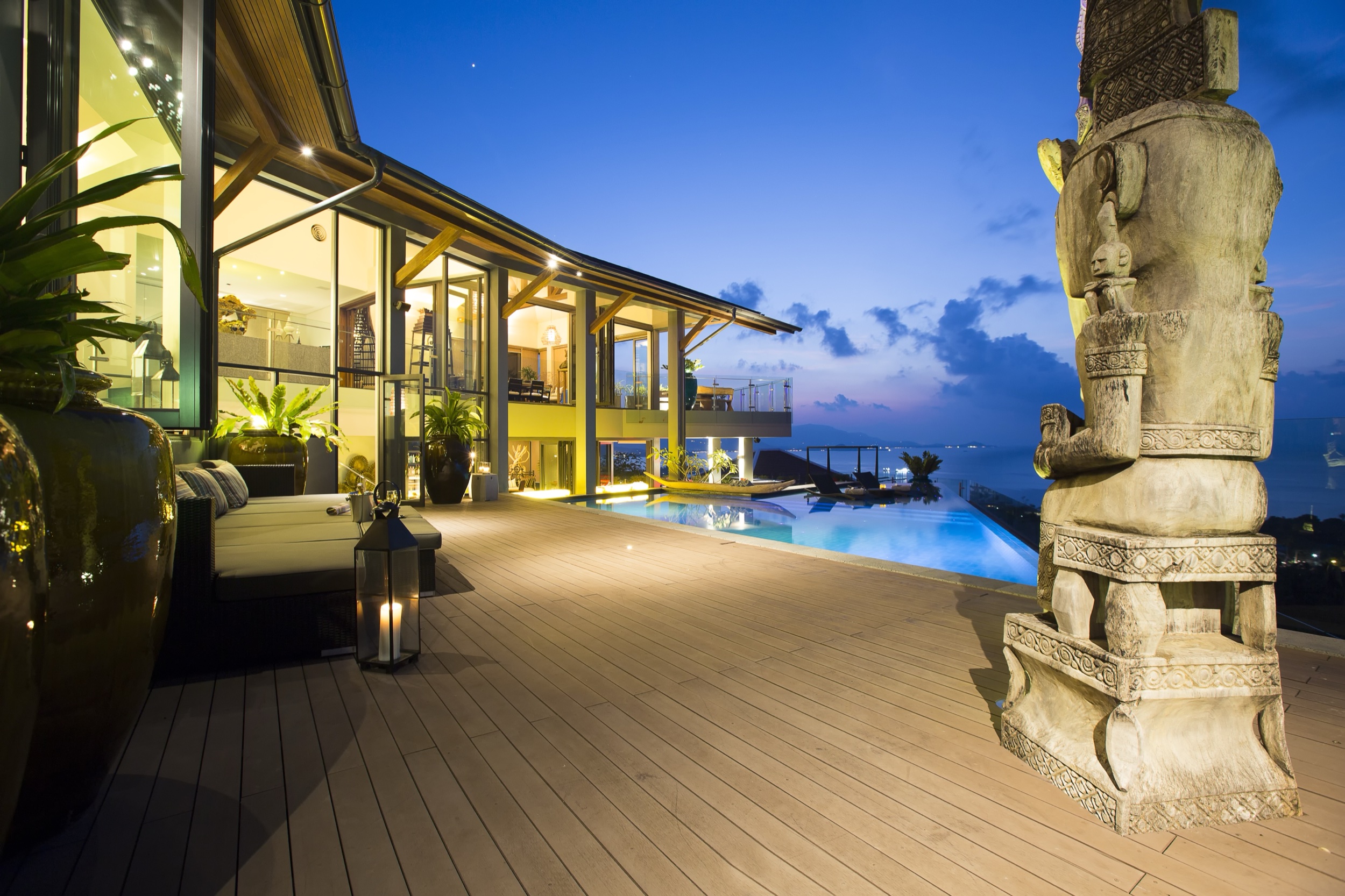 Villa Skyfall Samui above Choeng Mon with panoramic sea views
